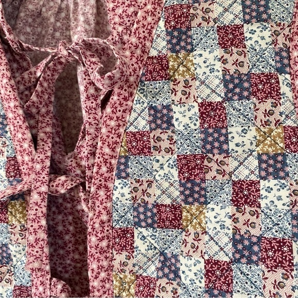 Vintage Little House On The Prairie Costume Outfit Shirt Vest Skirt Floral Girls - Picture 4 of 7